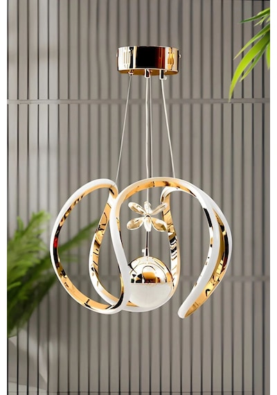Ey-El Tasarım Modern Sarkıt Led Avize A+ Pluss Gold