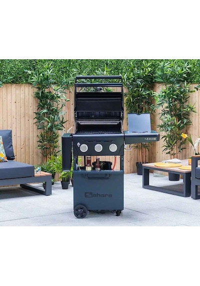 Aygaz X350 Klasik Lpg'li Barbekü - Led Işıklı, Pratik Kullanım, Geniş Izgara Alanı, Gri Mavi Gri