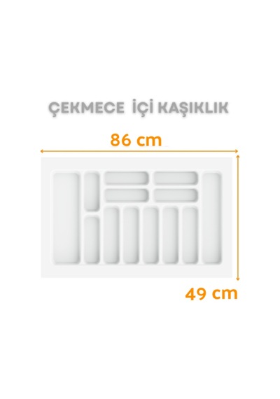 Çekmece Içi Kaşıklık 86x49 Cm Beyaz 78,5x40 Cm Kadar Kesilebilir Kesim Yapılır Beyaz