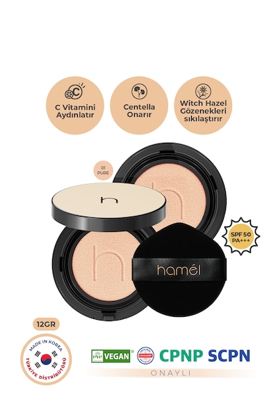 Zero Fit Cushion Kore Fondöten Spf50+ Pa+++ Refill X2 12g Pure