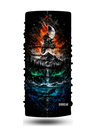 Bobrear Enduro Motor Desenli Çok Amaçlı Buff Bandana Boyunluk Maske -