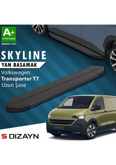 S-dizayn Vw Transporter T7 Skyline Siyah Yan Basamak 263 Cm 2024 Üzeri A+ Kalite