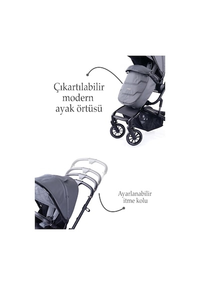 Prego Maybach İ-size Uv Tenteli Bebek Arabası Gri 2405