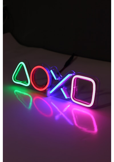 Playstation Neon Led / Gece Lambası / Game Dekoratif Lamba / Işıklı Ps / Play Station Ambians Işığı Renkli