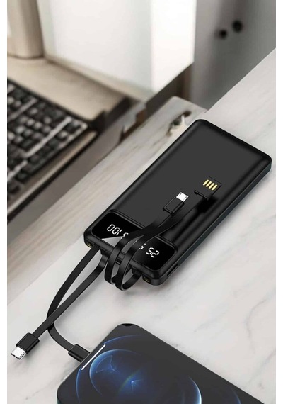 Powerbank 20.000 Mah Lcd Ekran Usb Lightning Type-c  İos Ve Android Siyah 87462972