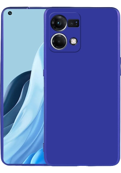 Noktaks - Oppo Uyumlu Oppo Reno 7 4g - Kılıf Mat Soft Premier Silikon Kapak - Saks Mavi T22933 Saks Mavi