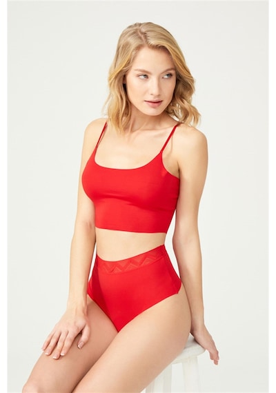 Cottonhill Basic Yüksek Bel Lazer Kesim Tanga Külot 5'li Paket Renkli-7 Çok Renkli