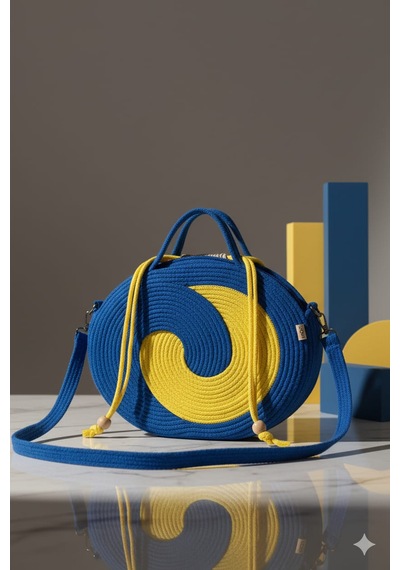 Loom Collection Sonsuzluk Çantası Sarı - Lacivert
