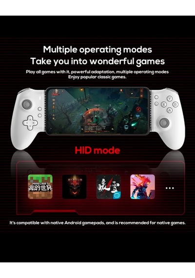 Memo S3 Mobil Oyun Kumandası, Tip-c Bağlantılı Esnek Telefon Gamepad, 36w Hızlı Şarj Desteği, Android Ve İos İle Uyumlu Taşınabilir Kontrolcü Beyaz