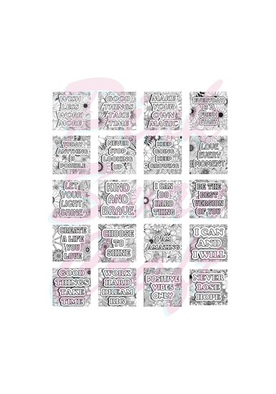 Mandala Manifest Words Bold And Easy 20x20 Cm Büyük Boyama Kitabı, Çocuklar Ve Yetişkinler İçin