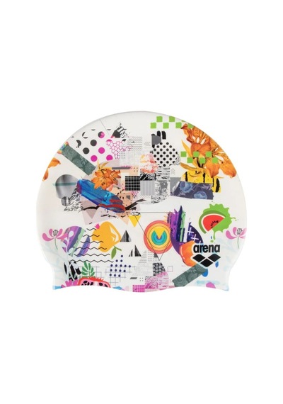Arena Hd Swim Cap Collage Çok Renkli Yüzücü Bone 005572252 Çok Renkli