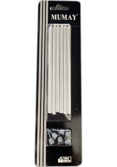 Uzun Mum 15cm 6lı Beyaz