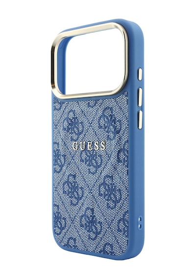 Apple iPhone Uyumlu 18 Pro Max Kılıf Guess Lisanslı M-safe  C-magnet 4g Desenli Yazı Logolu Kapak Mavi