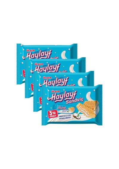 Haylayf Hindistan Cevizli Kremalı Sandviç Bisküvi 252 Gr X 4 Adet