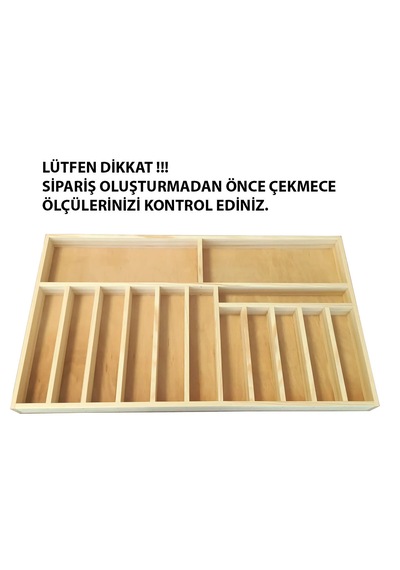 Ahşap Kaşıklık 70x40 Cm. Mutfak Çekmecesi Kaşıklık Ve Servis Gereçleri Düzenleyici
