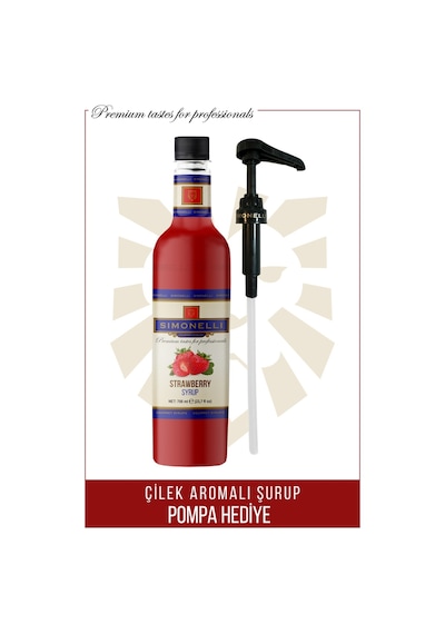 Simonelli Çi̇lek Kahve Şurubu 700 ML + Pompa