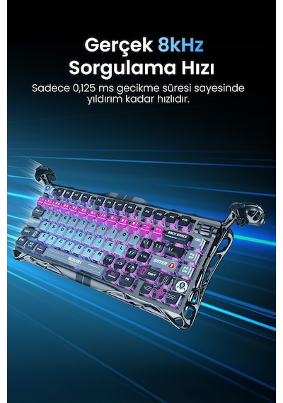 Gravastar Mercury V75 Pro He Hall Effect Manyetik Switch Gaming Klavye, Hot-swappable, Rapid Trigger Gravastar Mercury V75 Pro He Hall Effect Manyetik Switch Gaming Klavye, Hot-swappable, Rapid Trigger