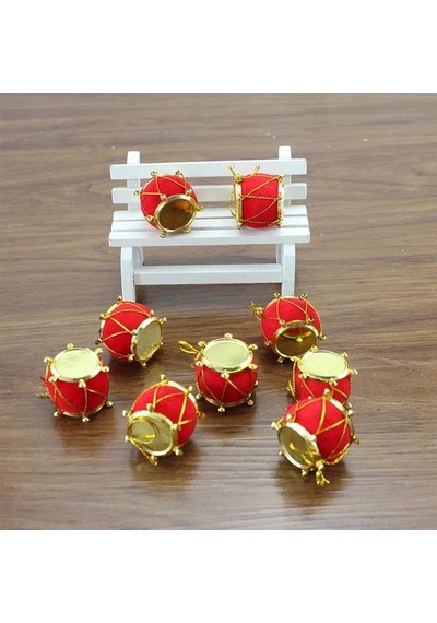 Yılbaşı New Year Çam Ağacı Mini Tambur Süs 6'lı