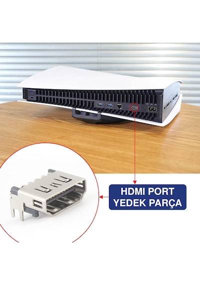 Playstation 5 Hdmi Soket Port Yedek Parça Ps5 Uyumlu Ps5 Hdmi Tamiri Siyah