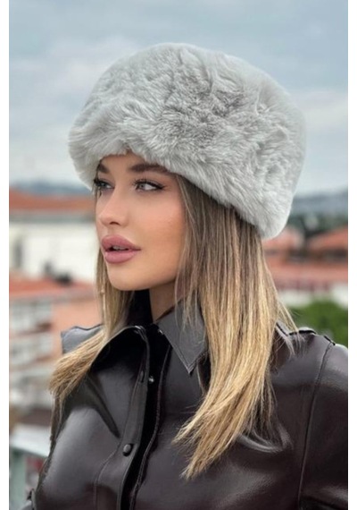 Mollycrush Kışlık Kalpak Şapka Rus Slav Kazak Moğol Eskimo Tarzı Rahat Kalpak Gri