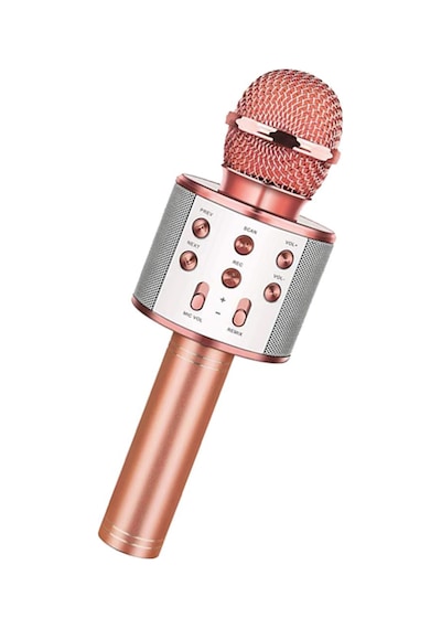 Winex Usba+tfsd Kart+3.5 MM Giriş Bluetooth Karaoke Mikrofon Pembe
