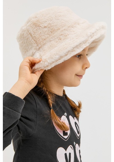 Benitto Kids Benittokids Kız Çocuk Peluş Bucket Şapka 7001-ekru Ekru