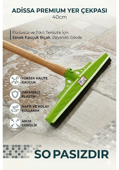 Adissa Yeşil-kırmızı-mavi 3'lü Set Çekpas Çekçek Yersil Ucu 40 Cm Sağlam Kauçuk Sap Hariçtir
