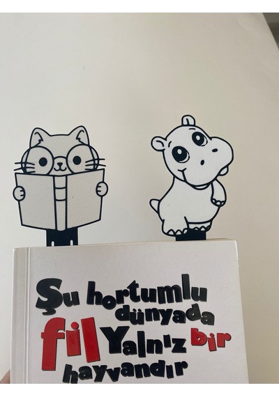 Sevimli Dostlar Kitap Ayracı 4 Lü Set-sert Plastik-okuma Köşesi-hediyelik