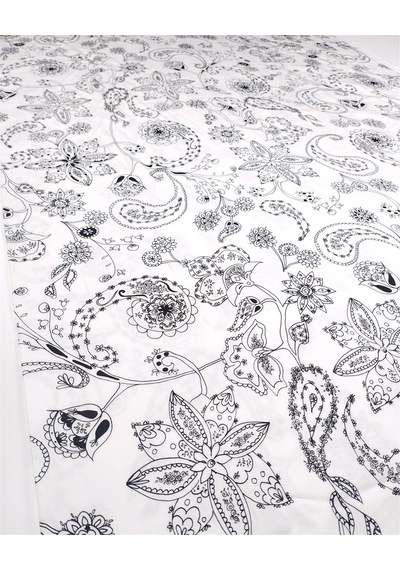 Beyaz Üzeri Siyah Çiçek Baskılı İnce Pamuk Saten Kumaş Elbiselik & Eteklik 140x370cm-12555 Beyaz,siyah Beyaz Üzeri Siyah Çiçek Baskılı İnce Pamuk Saten Kumaş Elbiselik & Eteklik 140x370cm-12555 Beyaz,siyah