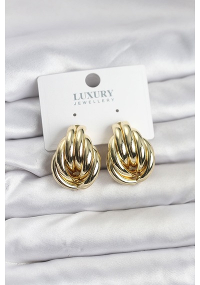 Pirinç Gold Renk Vintage Kadın Küpe -kp-1506 Çok Renkli