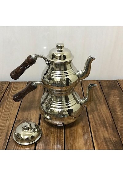 Dövme Bakır Çaydanlık Küçük Boy, B15022 Gümüş