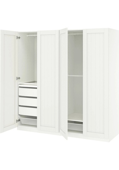 Ikea Beyaz Geniş Kapaklı Gardırop 200x60x201 Cm Ikea Beyaz Geniş Kapaklı Gardırop 200x60x201 Cm