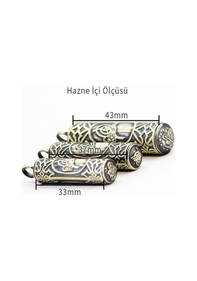 Erkek Gümüş Kolye - Tuğralı Silindir Yuvarlak Gümüş Muska Haznesi Deri Kolye Hediyeli Orta