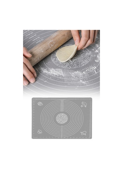 Silikon Hamur Açma Yoğurma Matı Skalalı Kaymaz Yapışmaz Kolay Temizlenebilir 40x50 Cm Kırmızı