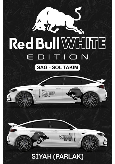 Red Bull Whıte Edıtıon Sticker - Yan Gövde Kaplama Seti Siyah Parlak - 805128282
