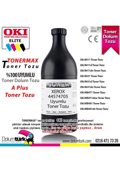 Oki B411 Toner Tozu 250Gr./ B431 / Mb471 / Mb471 / Mb491