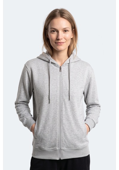 Slazenger Kıron I Kadın Kapüşonlu Gri Sweatshırt