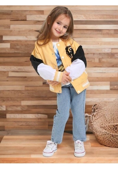 Escabel Unisex Çocuk Mevsimlik Astarlı Kolej Mont-12502-sarı Sarı