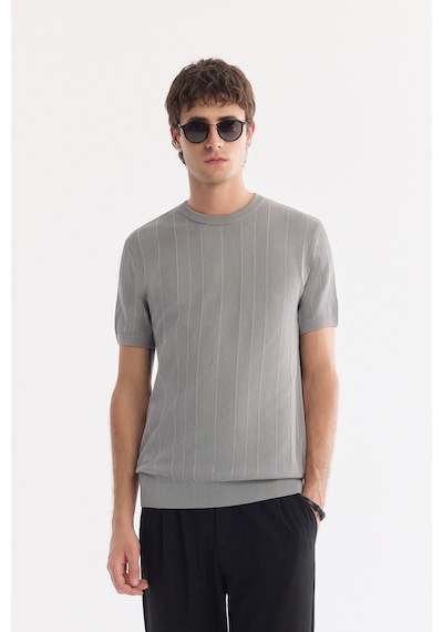 Avva Erkek Gri Bisiklet Yaka Kolay Ütülenen Kırışmaz Regular Fit Triko T-shirt A61y5032 Avva Erkek Gri Bisiklet Yaka Kolay Ütülenen Kırışmaz Regular Fit Triko T-shirt A61y5032
