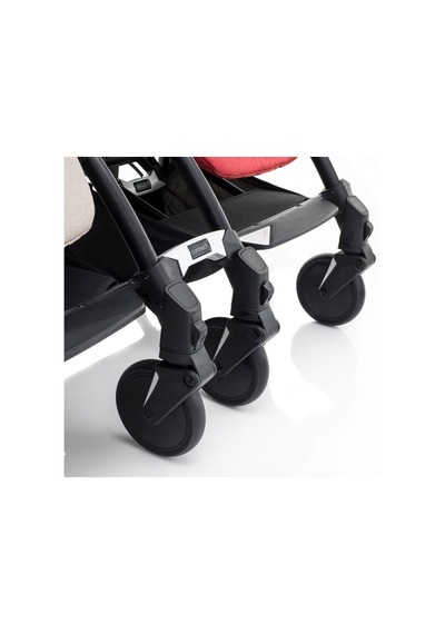 Bumprider Connect³ İkiz Bebek Arabası Black - Grey Melange & Yan Düzenleyici Çanta