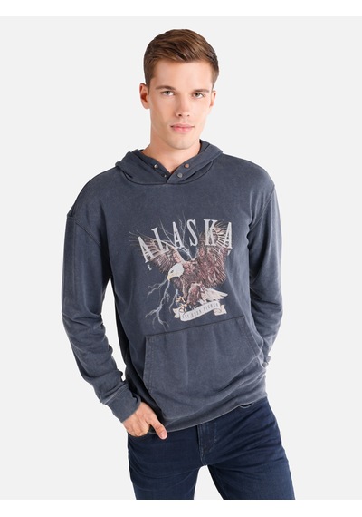 Colin's Colins Regular Fit Baskılı Kapüşonlu Antrasit Erkek Sweatshirt Cl1061755 Antrasit