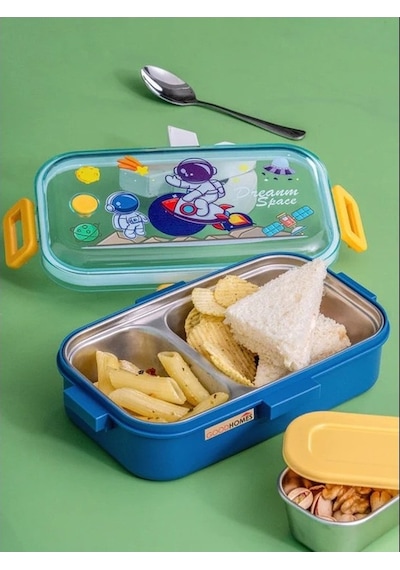 Akıllıelma-lunch Box Beslenme Kabı Çelik İthal Enjoy Mavi K.2537 92553 0237 Mavi