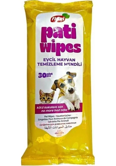 Flexi Pati Wipes Kedi Köpek Pati Temizleme Yıkama Mendili 30'lu