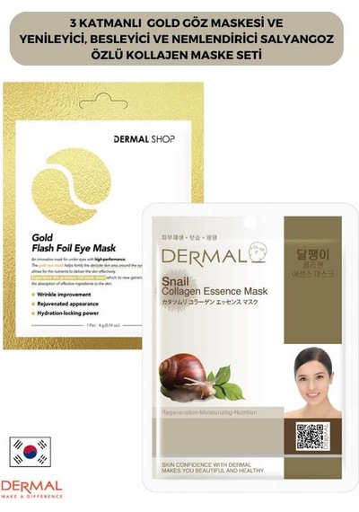 Dermal 3 Katmanlı Gold Göz Maskesi + Salyangoz Özlü Kollajen Maskesi 23 G