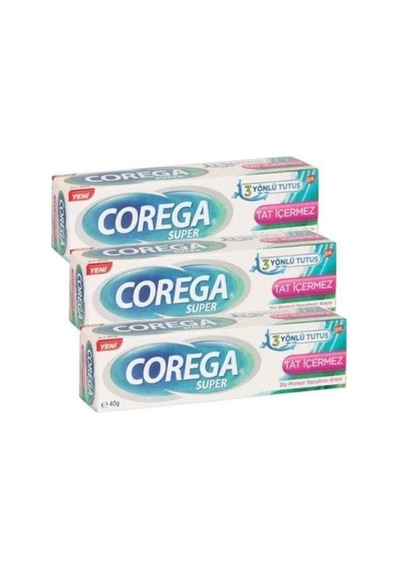 Diş Protezi Yapıştırıcı 3 Yönlü Tat Içermez Krem 40 Gr. 3 Lü