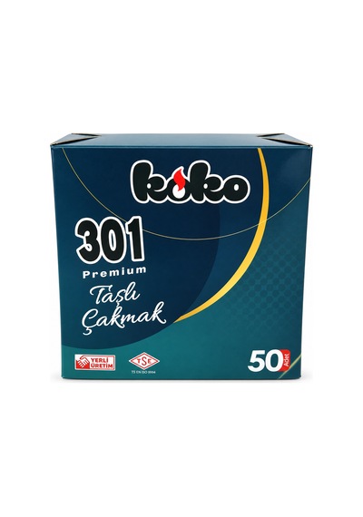 Koko Premium Taşlı Çakmak 301 Doldurulabilir Mum Alevli Cep Tipi 50 Adet