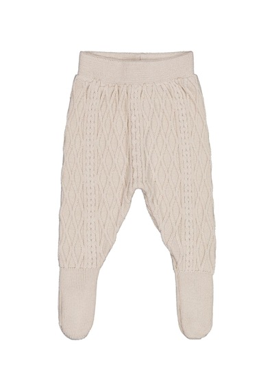 Civil Baby Patikli Örgülü Triko 3-12 Ay Eşofman Altı - Bej 9-12 Ay Taş Rengi