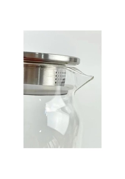 Home 1500 Ml Borosilikat Cam Su Sürahisi - Metal Kapaklı Ve Isıya Dayanıklı
