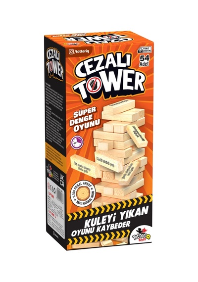 Cezalı Jenga Denge Oyunu Tower Büyük Boy 54 Parça
