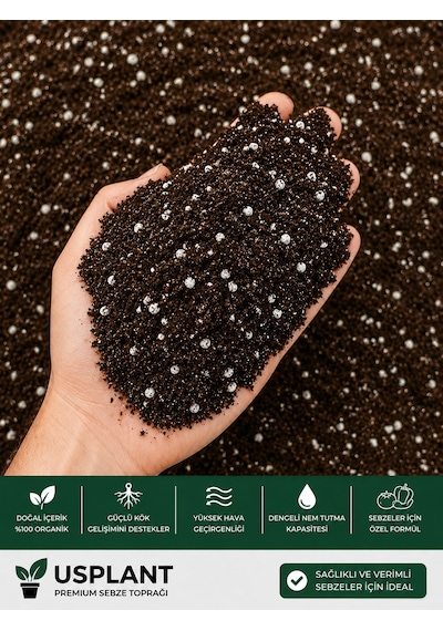 Sebze Yetiştirme Toprağı 10 Litre Saksı Ve Bahçe Uyumlu Organik Karışım 10 L